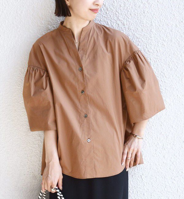 SHIPS for women「〈手洗い可能〉バック フレア 袖 ギャザー スキッパー ブラウス」|シャツ・ブラウス|