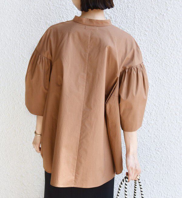 SHIPS for women「〈手洗い可能〉バック フレア 袖 ギャザー スキッパー ブラウス」|シャツ・ブラウス|