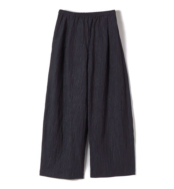 SHIPS for women「【SHIPS別注】assiette: 〈手洗い可能〉綿麻 ギャザー パンツ」|その他|ネイビー