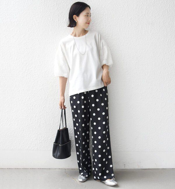 SHIPS for women「【WEB限定】〈接触冷感/UVカット/汗染み防止加工〉FUNCTION 袖 レース プルオーバー」|Tシャツ・カットソー|
