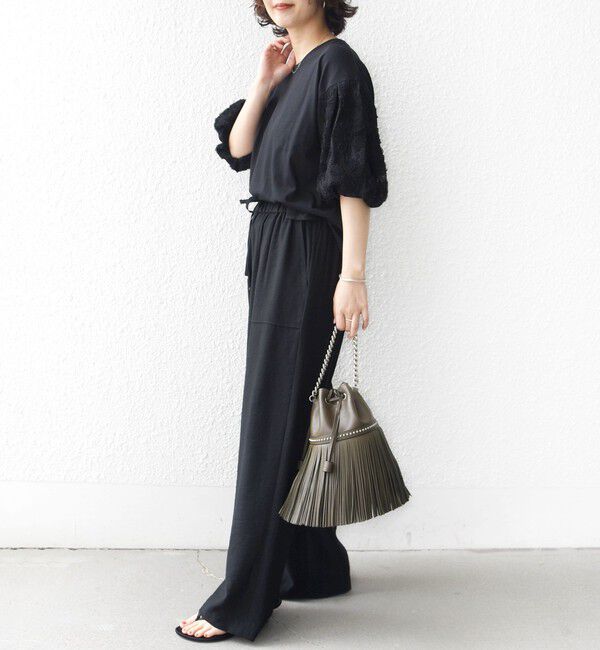 SHIPS for women「【WEB限定】〈接触冷感/UVカット/汗染み防止加工〉FUNCTION 袖 レース プルオーバー」|Tシャツ・カットソー|