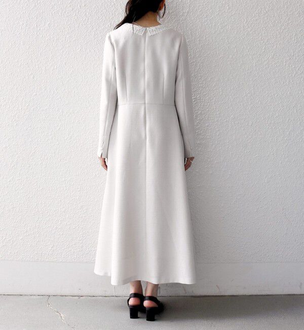 SHIPS any「《予約》SHIPS any:〈洗濯機可能〉レースカラー ロング スリーブ ワンピース［NAVY BLUE］」|ワンピース|