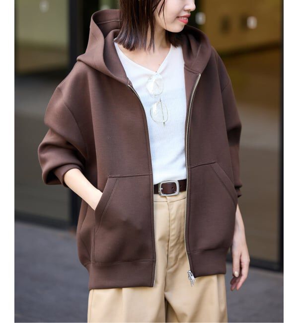 SLOBE IENA「《店舗・WEB限定カラー有り/シルバージップ/追加》ボリュームジップアップフーディー」|パーカー|