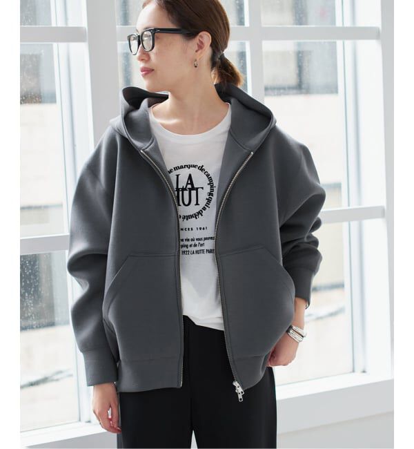 SLOBE IENA「《店舗・WEB限定カラー有り/シルバージップ/追加》ボリュームジップアップフーディー」|パーカー|