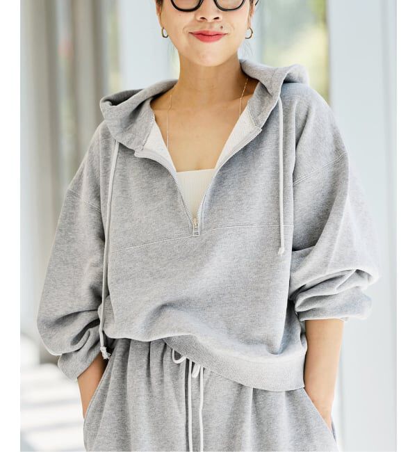 IENA LA BOUCLE「《予約》IENA LA BOUCLE ピグメントバイオジップパーカー」|パーカー|グレーA