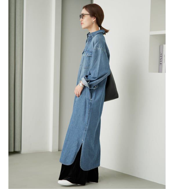 SLOBE IENA「《シリーズあり/予約》LEDENIM BDU デニムシャツワンピース」|ワンピース|