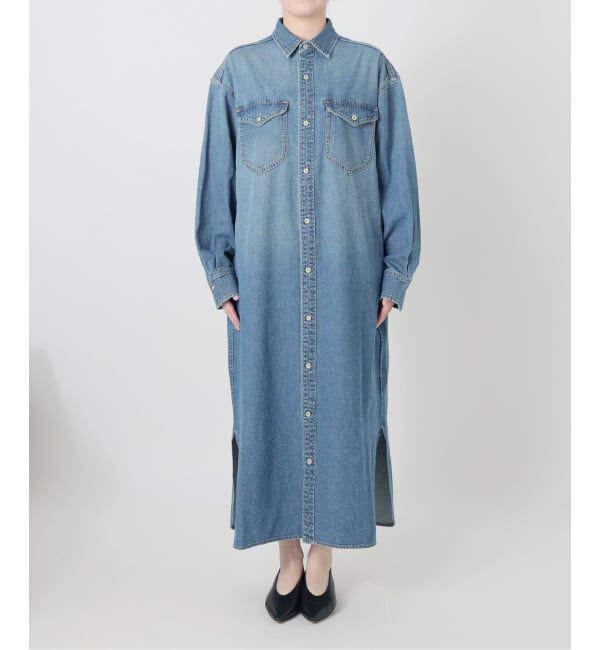 SLOBE IENA「《シリーズあり/予約》LEDENIM BDU デニムシャツワンピース」|ワンピース|
