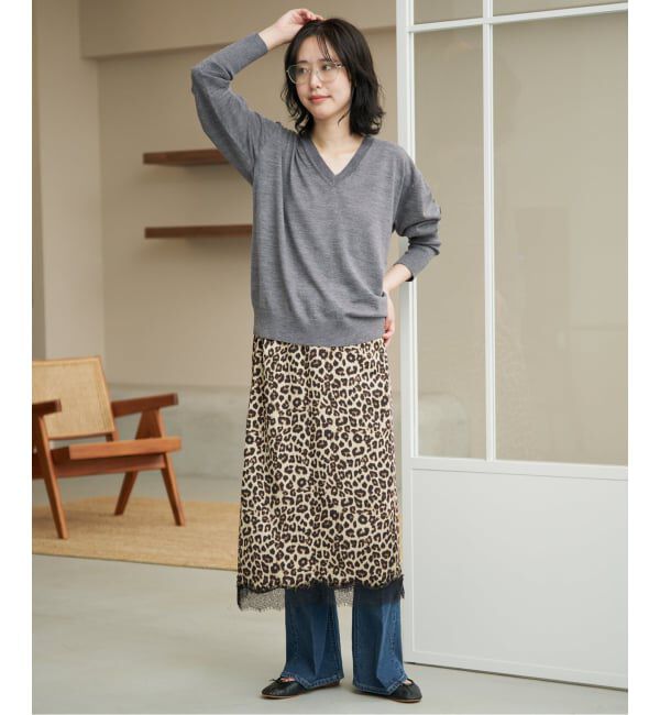 SLOBE IENA「《シリーズあり/予約》ウォッシャブルプレーンオーバーVネックニット」|ニット・セーター|
