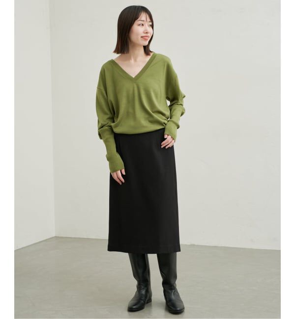 SLOBE IENA「《シリーズあり/予約》ウォッシャブルプレーンオーバーVネックニット」|ニット・セーター|
