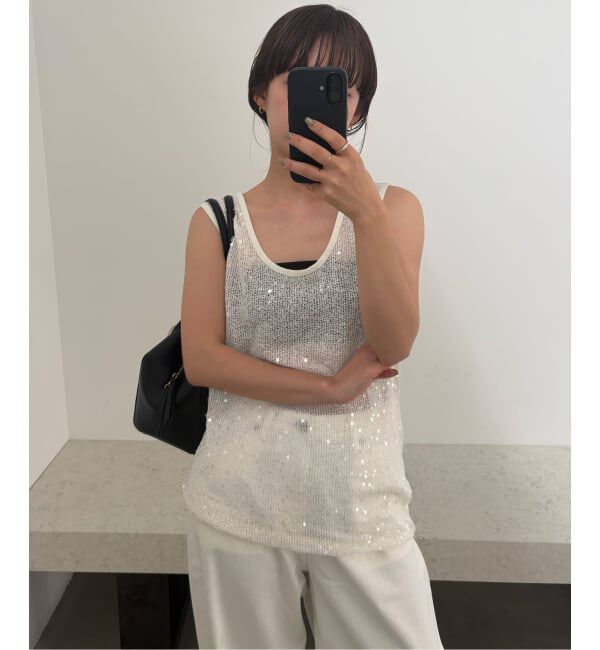 SLOBE IENA「+81 BRANCA/ハチイチブランカ SLOBE別注 スパンコールタンク」|その他|
