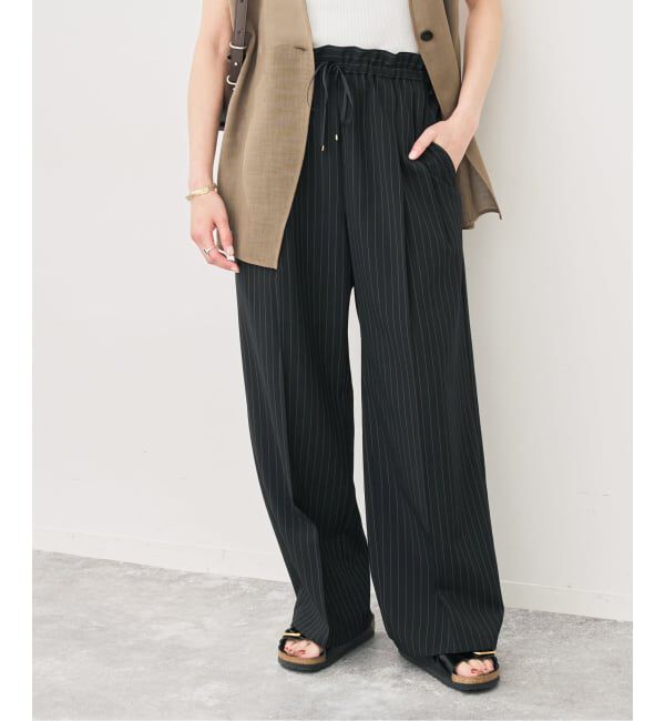 Spick and Span「ドライタッチドロストイージータックパンツ」|スラックス|ブラック