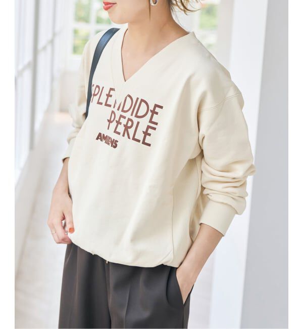 Spick and Span「《別注 / 予約》LA HUTTE Vネックスウェット*」|スウェット・ジャージ|ナチュラル