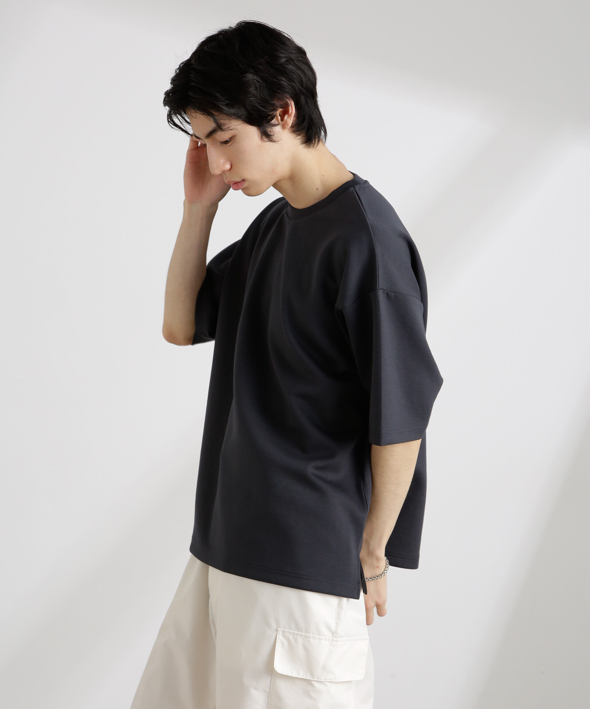 NANO universe「ワイドダンボールTシャツ 半袖」|Tシャツ・カットソー|スミクロ1