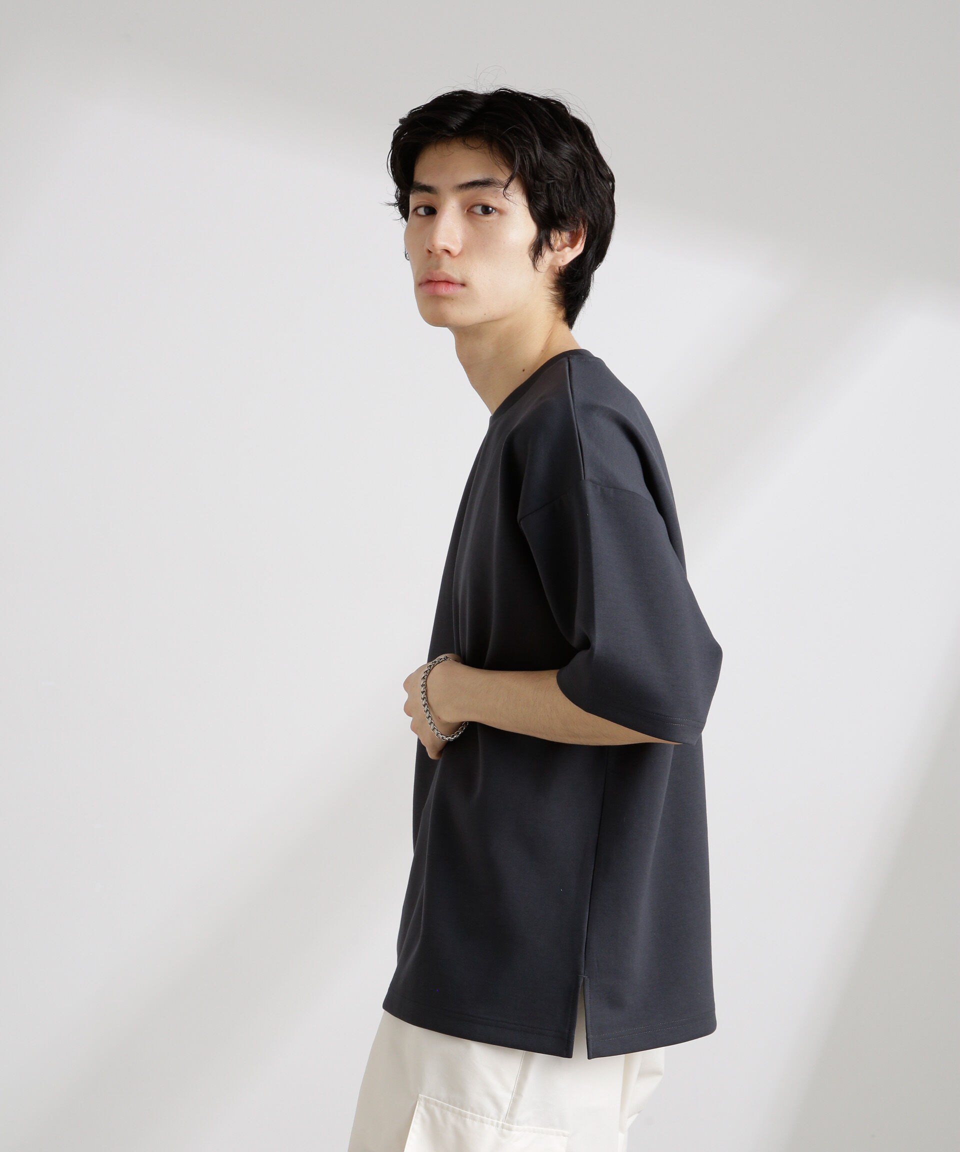 NANO universe「ワイドダンボールTシャツ 半袖」|Tシャツ・カットソー|