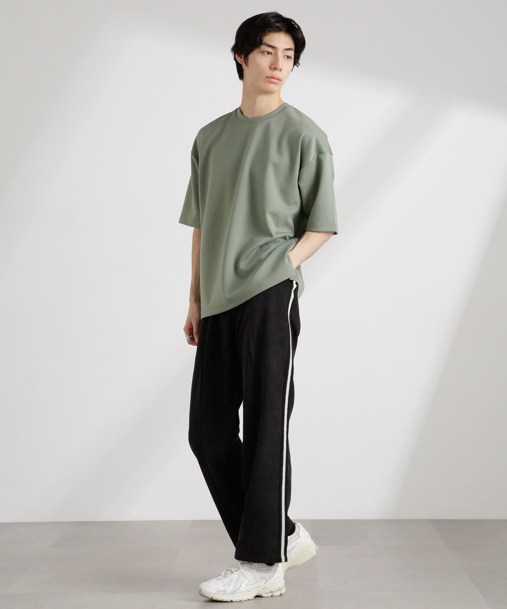 NANO universe「ワイドダンボールTシャツ 半袖」|Tシャツ・カットソー|