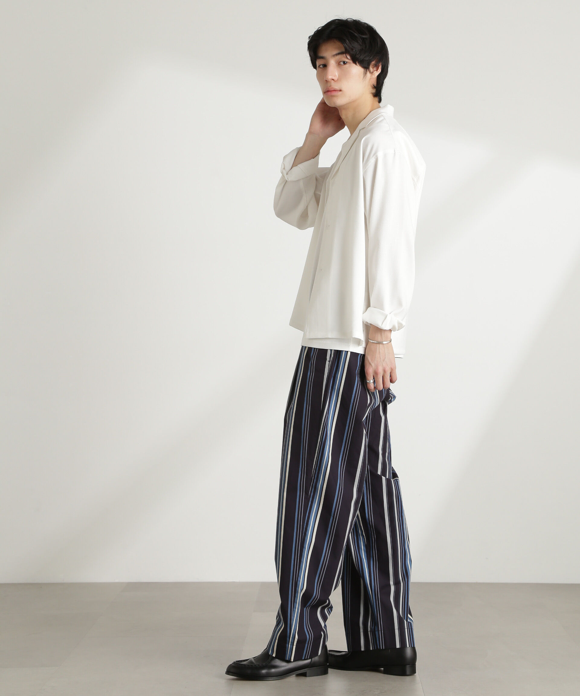 NANO universe「WEB限定/リネンライク開襟シャツ 長袖」|シャツ・ブラウス|