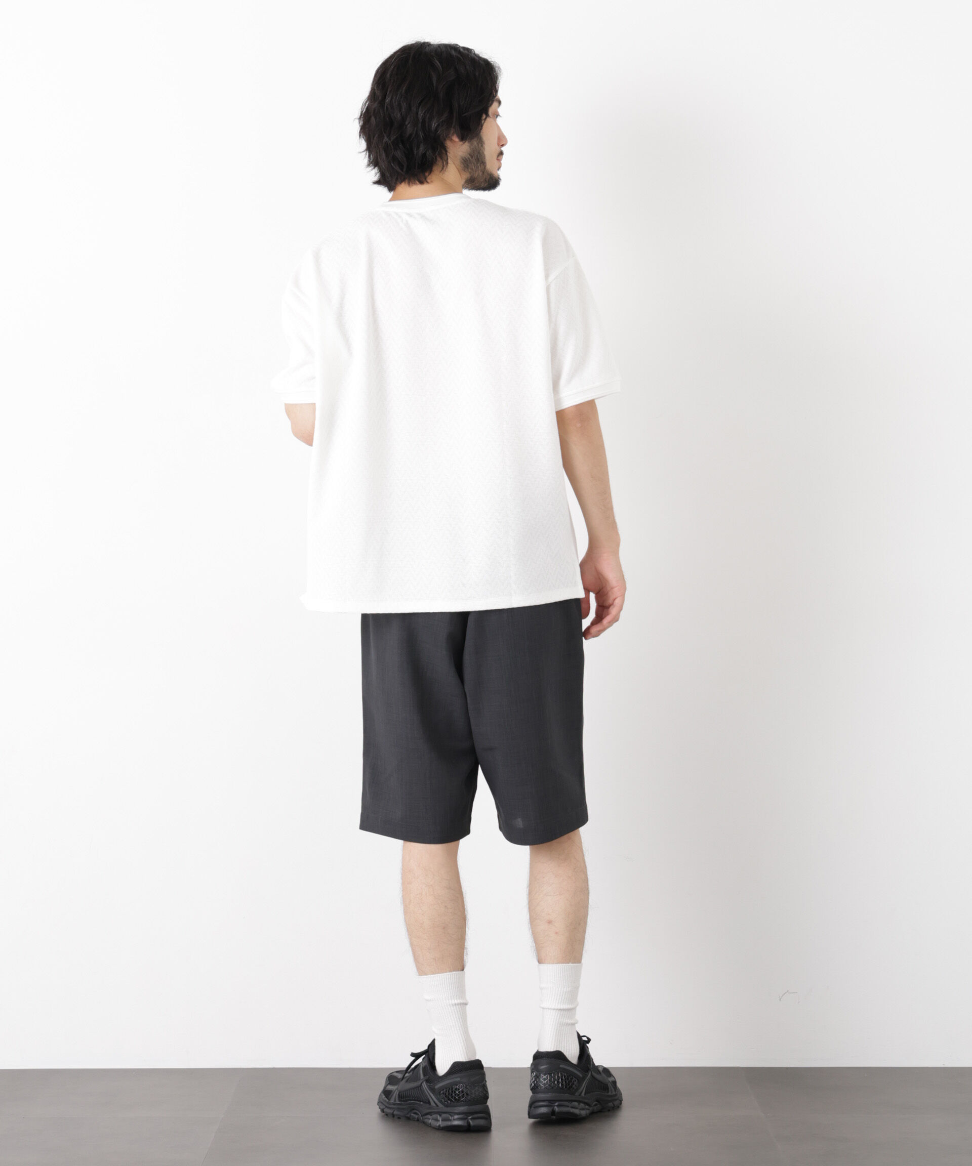 NANO universe「ヘリンボンジャガードTシャツ 半袖」|Tシャツ・カットソー|