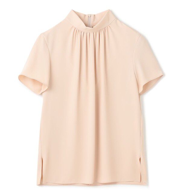 BEIGE,「【人気シリーズ】EVA / ハイネックハーフスリーブブラウス」|シャツ・ブラウス|