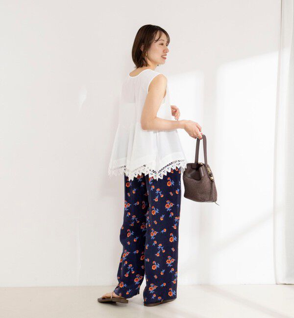 NOLLEY'S「ウォッシャブルスカーレット柄タックパンツ」|その他|