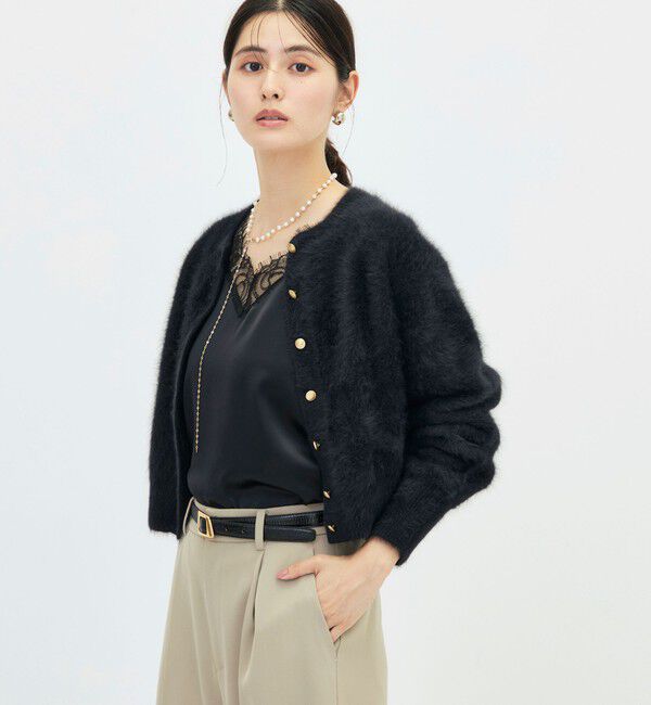 NOLLEY'S sophi「カシミヤ混へアリーショート丈クルーネックカーディガン」|カーディガン|