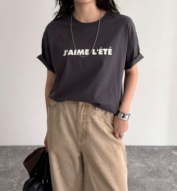 fredy emue「シルケットサマーロゴ半袖Tシャツ」|Tシャツ・カットソー|チャコールグレー