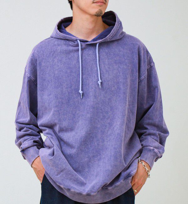 GLOSTER「【ロンT以上、パーカー未満】ケミカル加工 フードロンT」|パーカー|パープル