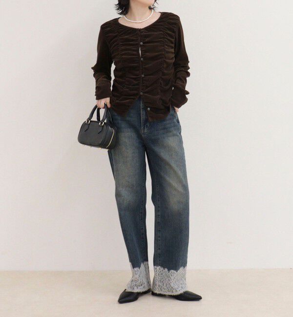 fredy emue「Dual Hem Lace Denim」|デニム|