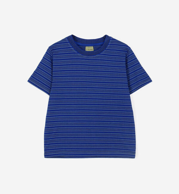  「Yonetomi | 〈別注〉クルーネックボーダーTシャツ WOMEN」|Tシャツ・カットソー|BLUE系1