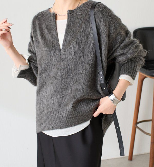  「【EC限定カラーあり/軽量/お尻周りカバー◎】エアリージップニット」|ニット・セーター|