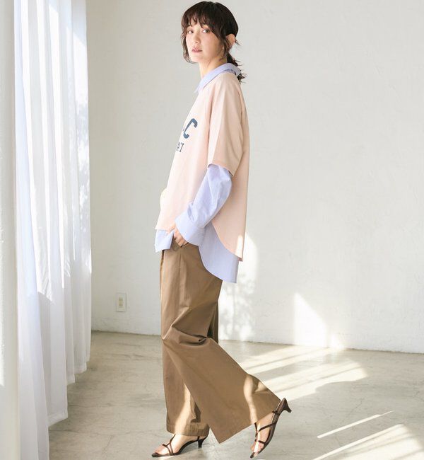  「【A・MONN】【アジャスター付き】スムースワイドパンツ」|その他|