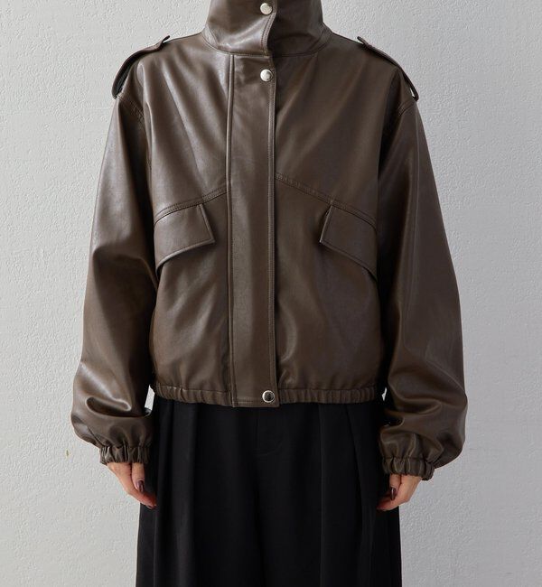  「【2026AW Debut】【UNFORM】フェイクレザーブルゾン」|ベスト・ジレ|