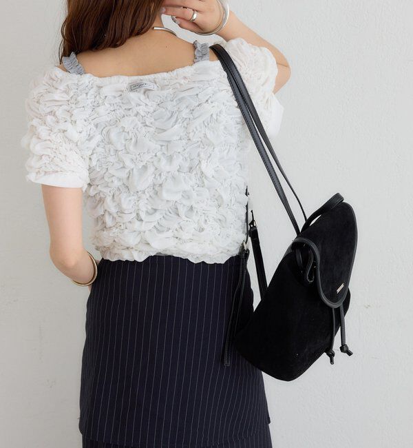  「【新色BRN】《6色展開/伸縮性あり◎》ふわふわシャーリングTシャツ」|Tシャツ・カットソー|