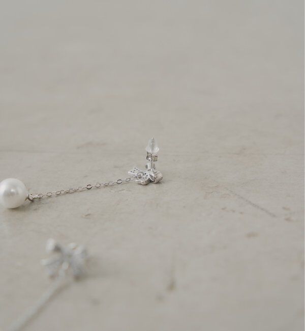  「ドロップパールリボンピアス」|ピアス|