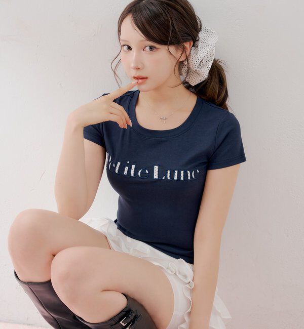  「ドットロゴT+シュシュセット」|Tシャツ・カットソー|ネイビー