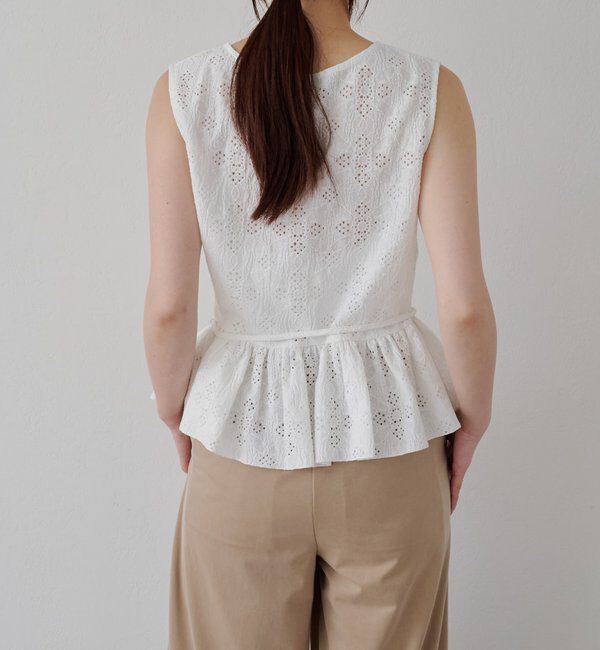  「【再入荷】レースペプラムフリルタンク」|シャツ・ブラウス|