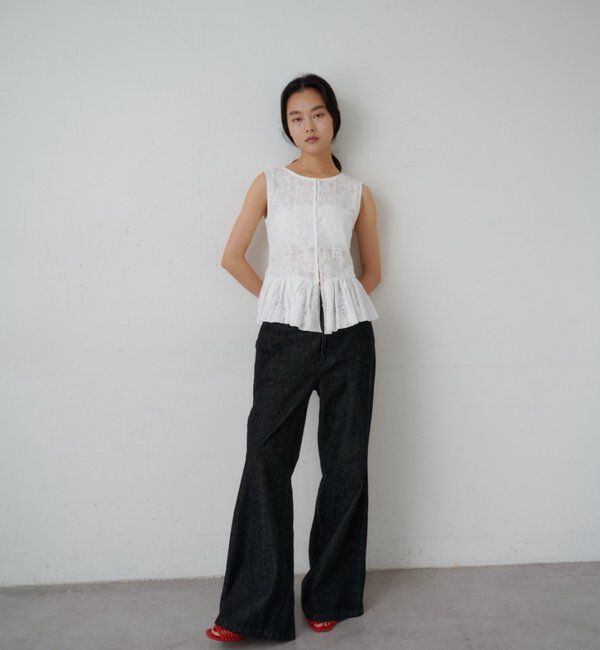  「【再入荷】レースペプラムフリルタンク」|シャツ・ブラウス|
