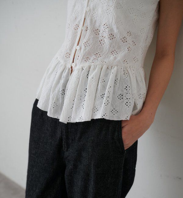  「【再入荷】レースペプラムフリルタンク」|シャツ・ブラウス|