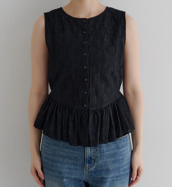  「【再入荷】レースペプラムフリルタンク」|シャツ・ブラウス|