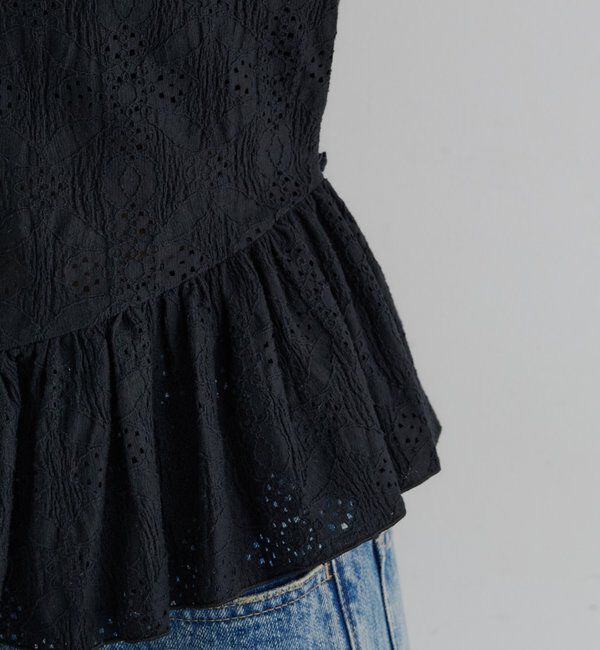  「【再入荷】レースペプラムフリルタンク」|シャツ・ブラウス|