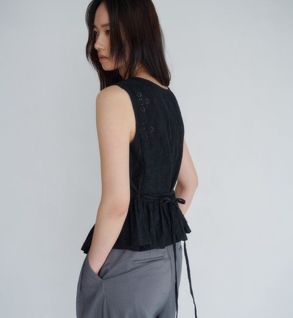  「【再入荷】レースペプラムフリルタンク」|シャツ・ブラウス|