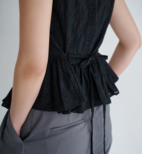  「【再入荷】レースペプラムフリルタンク」|シャツ・ブラウス|