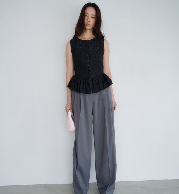  「【再入荷】レースペプラムフリルタンク」|シャツ・ブラウス|