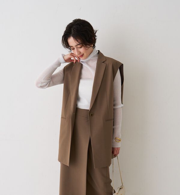 Rouge vif「【セットアップ対応】テーラーカラージレ」|ベスト・ジレ|