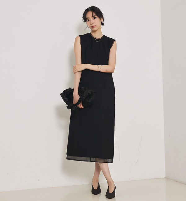qualite「【品よく決まる一着】TWツイルワンピース」|ワンピース|ブラック