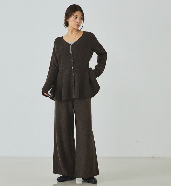 abahouse mavie「ペプラムニットカーディガン【予約】」|カーディガン|