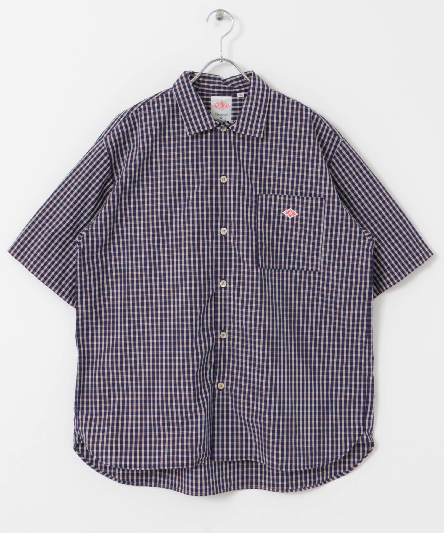 URBAN RESEARCH DOORS「DANTON　WORK SHIRTS SHORT-SLEEVE」|シャツ・ブラウス|ブルー系その他