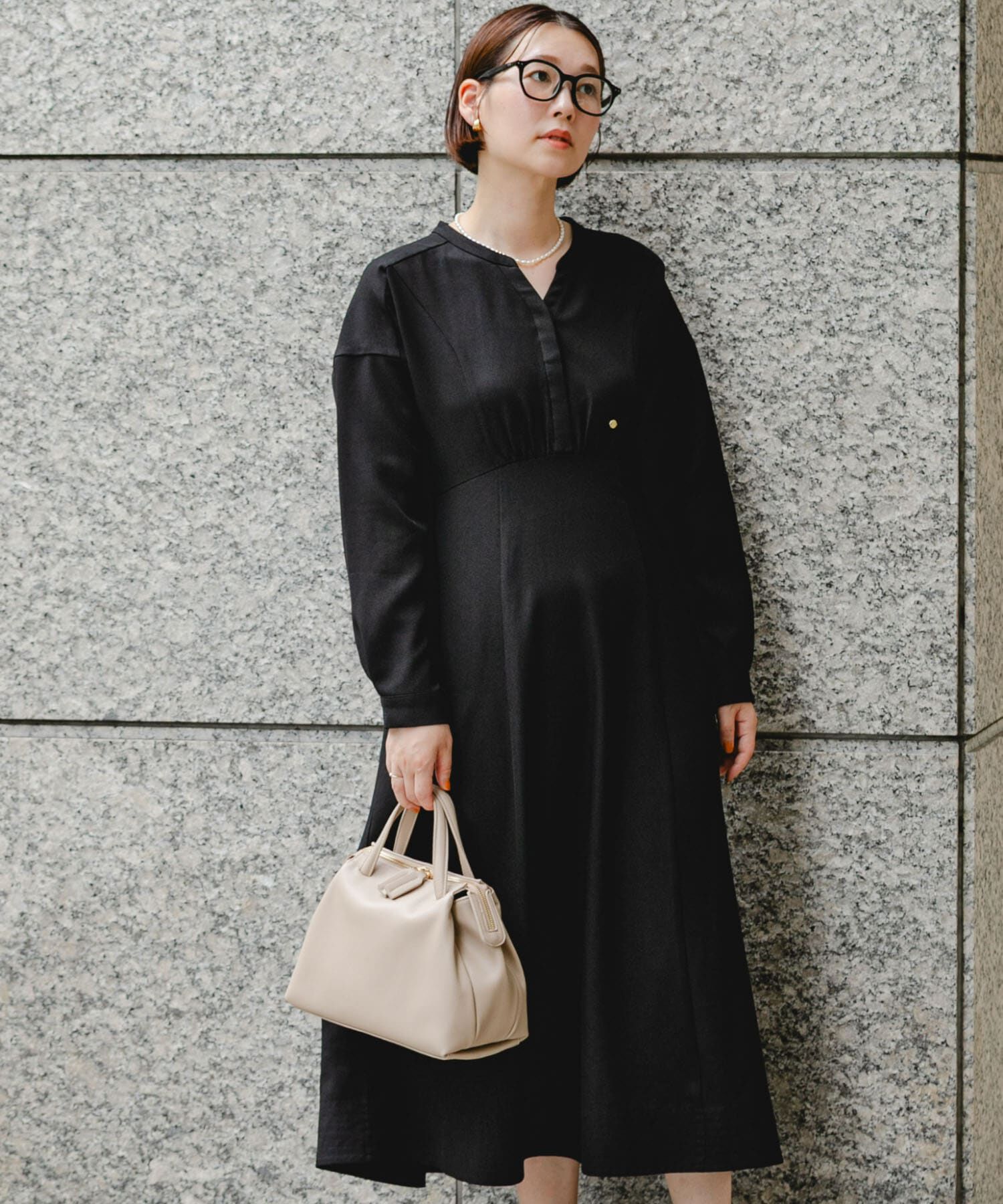URBAN RESEARCH ROSSO「『UR TECH SMOOTHLUXE』F by ROSSO　キーネックワンピース」|ワンピース|