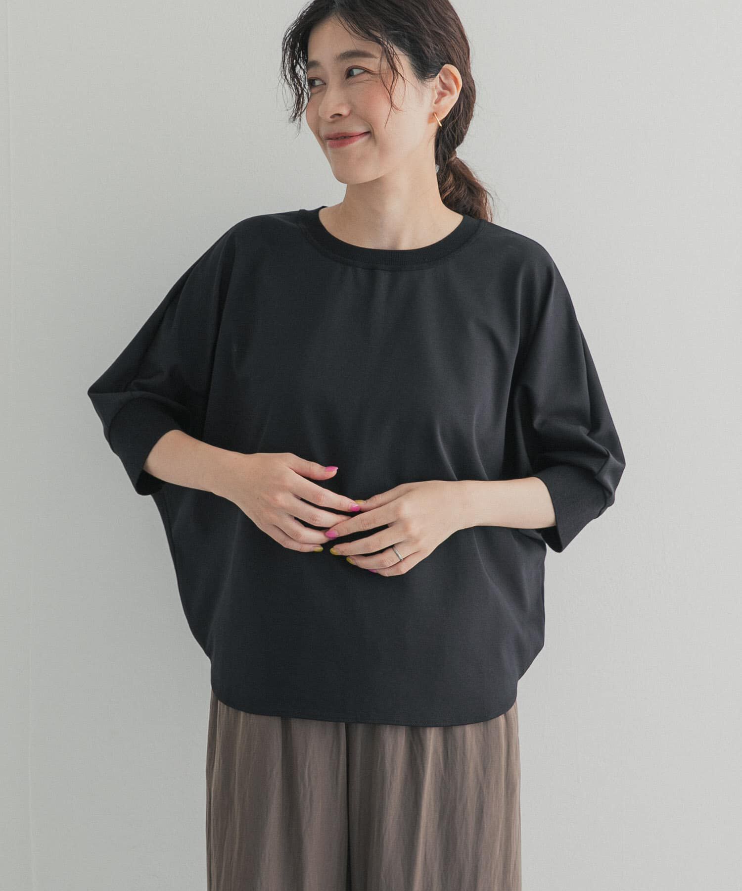 URBAN RESEARCH DOORS「ニットドッキングドルマン プルオーバー」|Tシャツ・カットソー|