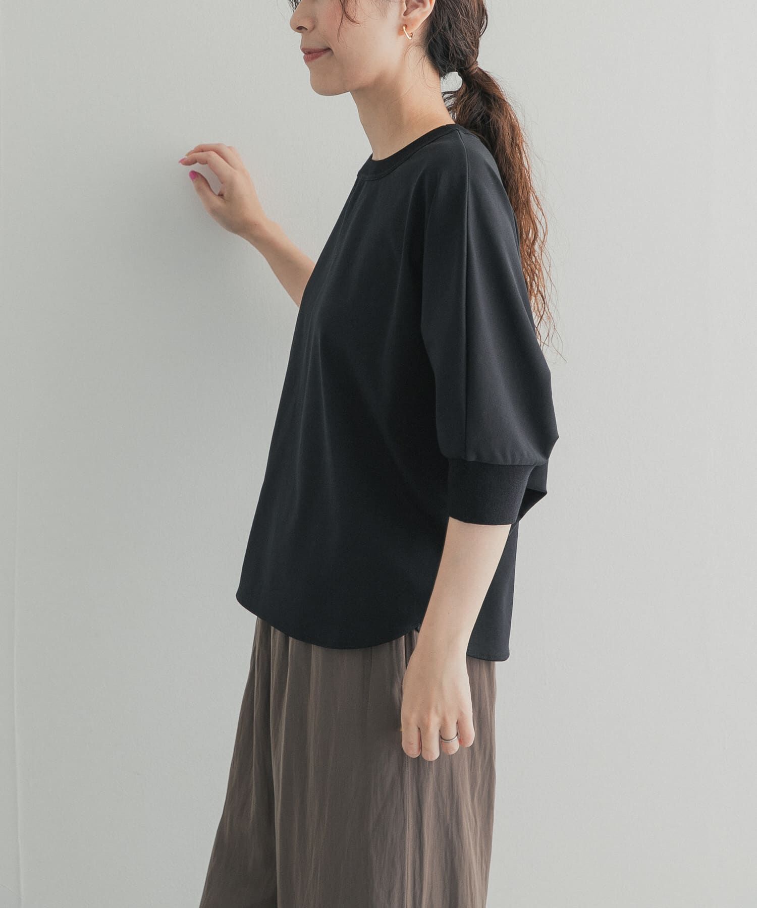 URBAN RESEARCH DOORS「ニットドッキングドルマン プルオーバー」|Tシャツ・カットソー|