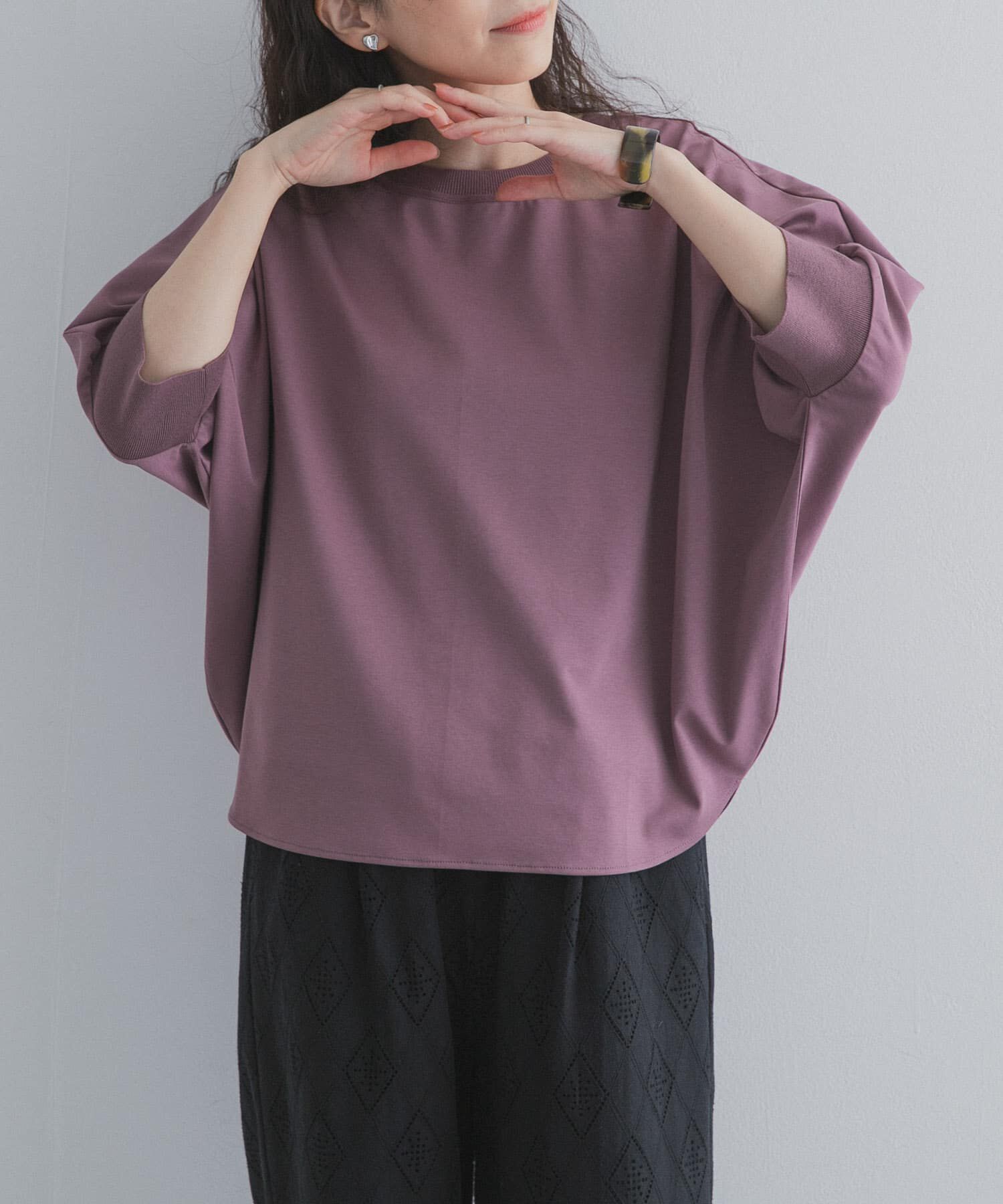 URBAN RESEARCH DOORS「ニットドッキングドルマン プルオーバー」|Tシャツ・カットソー|